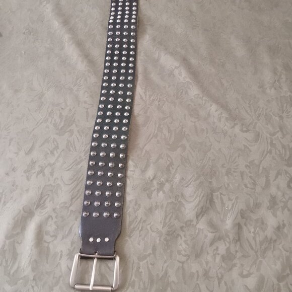 Other - Men's black leather studded belt, approximately size 32